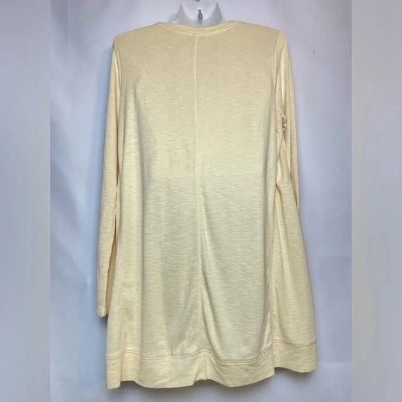 J Jill Pima Elliptical Tunic Yellow Long Sleeve Top Casual Classic Textured M - Picture 3 of 5